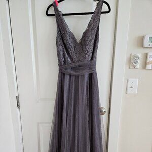 Elegant Lace Wedding Dress in Gray